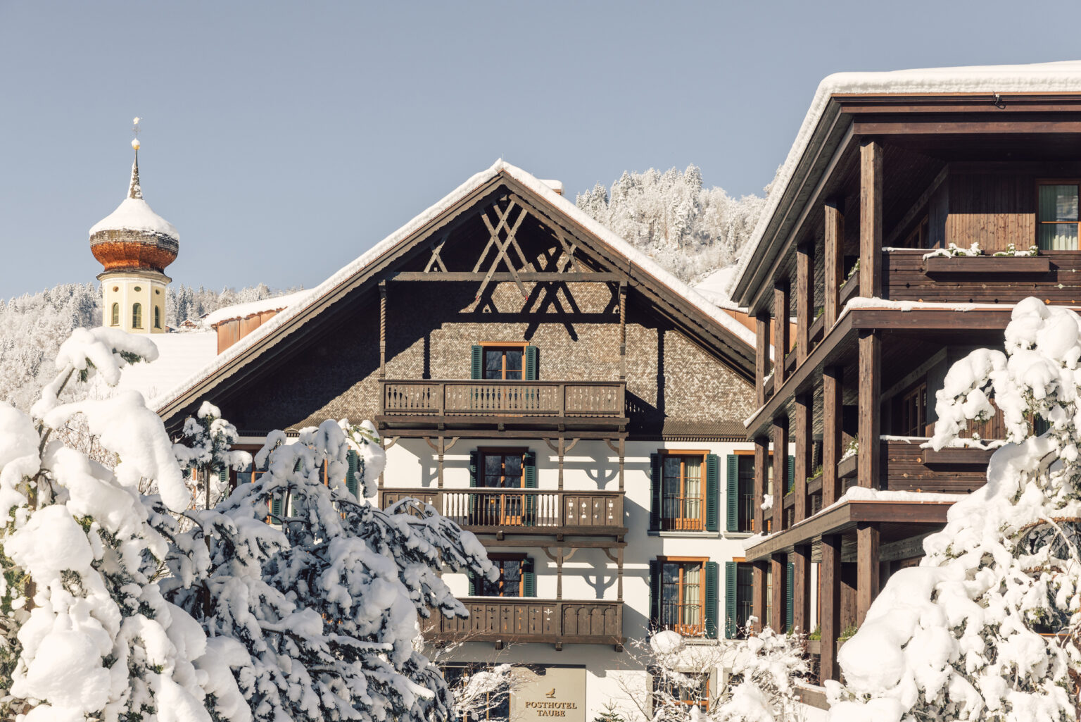 Das Posthotel Taube in Schruns im Winter