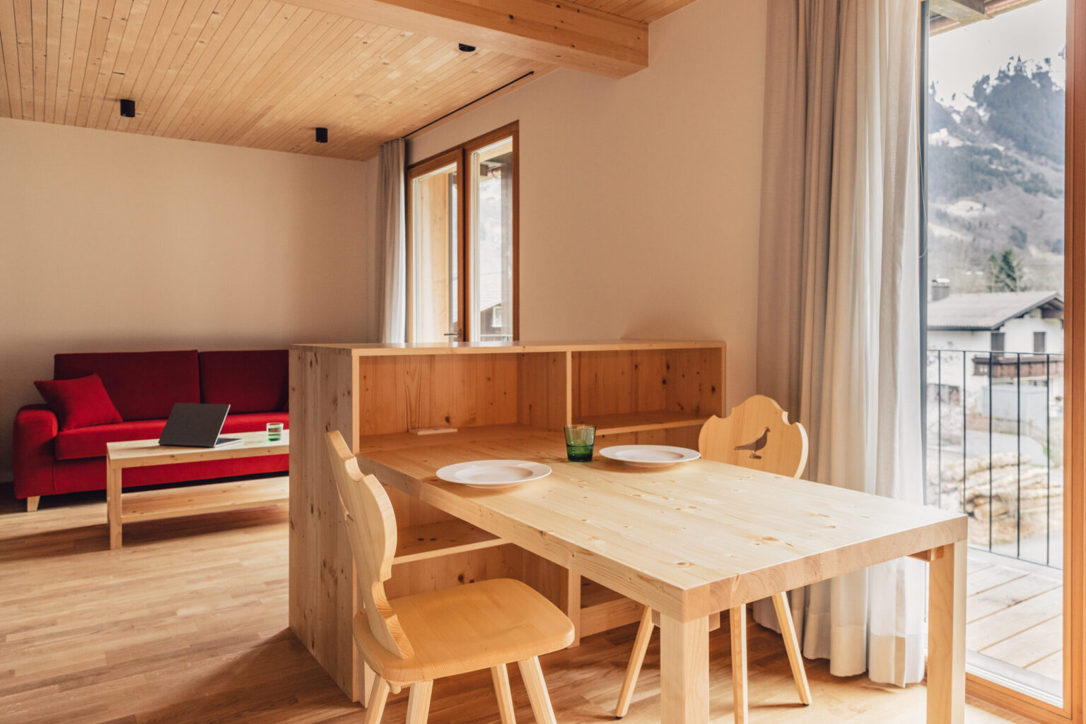 Innenraum der Team Chalets im Posthotel Taube in Schruns